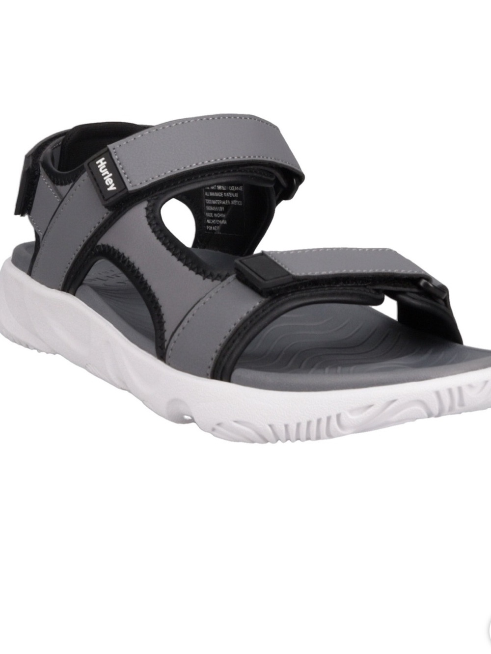 Hurley Oceanside Sport Sandals Men Size 13 and 9 Grey Black Strappy 1961927